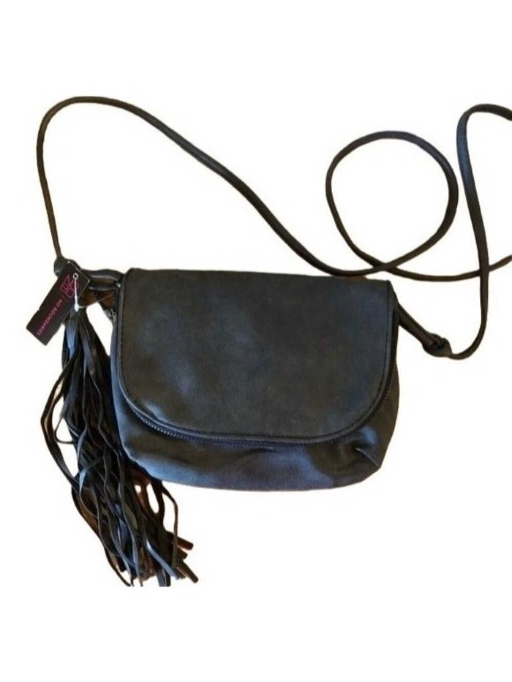 No boundaries black shoulder hand bag purse zip up snap 8.5x6" READ NEW